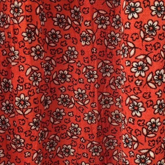 Boho Red Lace Print Long Sleeved Dress S R Fashion - Picture 10 of 13